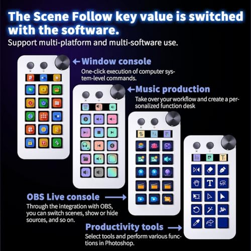 Clavier visuel LCD à 15 touches programmables contrôleur ABS noir compact pour PC - 3