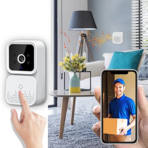 YLOMAY Smart Visual Doorbell HD Video Voice Intercom Wireless Remote Monitoring and Capturing Night Vision WiFi Security Door Doorbell for Home
