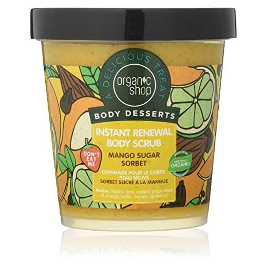 Organic Shop Exfoliante Corporal Renovación Instantánea Sorbete de Azúcar de Mango - 450 ml