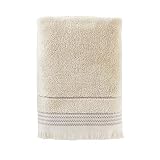 SKL Home Jude Fringe 100% Turkish Cotton Bath Towel, Taupe