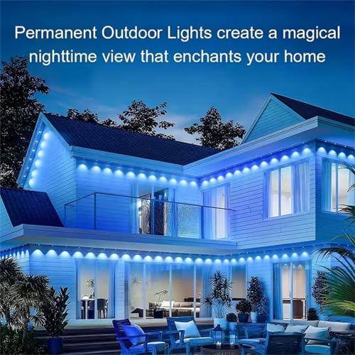 200Ft Permanent Outdoor Lights for House Waterproof, IP67 LED Eave Lights with App/Remote Control, Outdoor Permanent led Lighting for House Roof Decor,Christmas,Party,All Holiday and Daily - Image 3