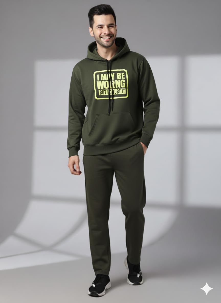 Mack Jonney Graphic Print Track Suit for men | Co-ord Set | Warm Fleece Tracksuit Set | Full Sleeve Hoodie-M4867