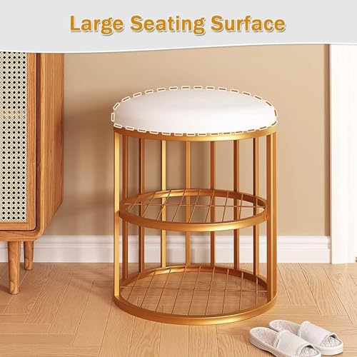 Banc bas rembourré haut de gamme avec structure en métal doré design - 4