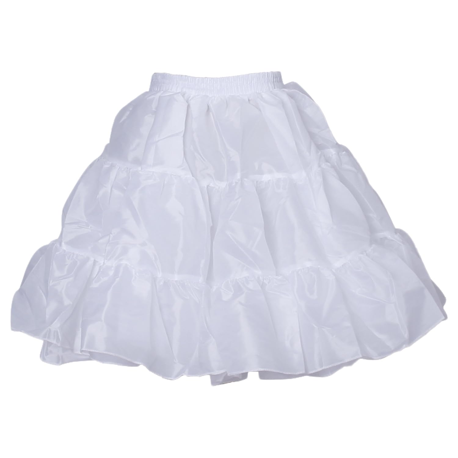 YULUOSHAWomen Petticoat Crinoline Long Train A Line 3 Layer Ruffled Underskirt Ball Gown Half Slips Petticoat for Wedding Bridal Dress