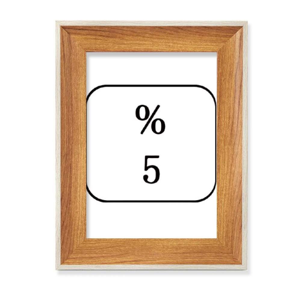 Cadre de photo en bois de bureau Clavier Symbole 5 pour affichage d'art