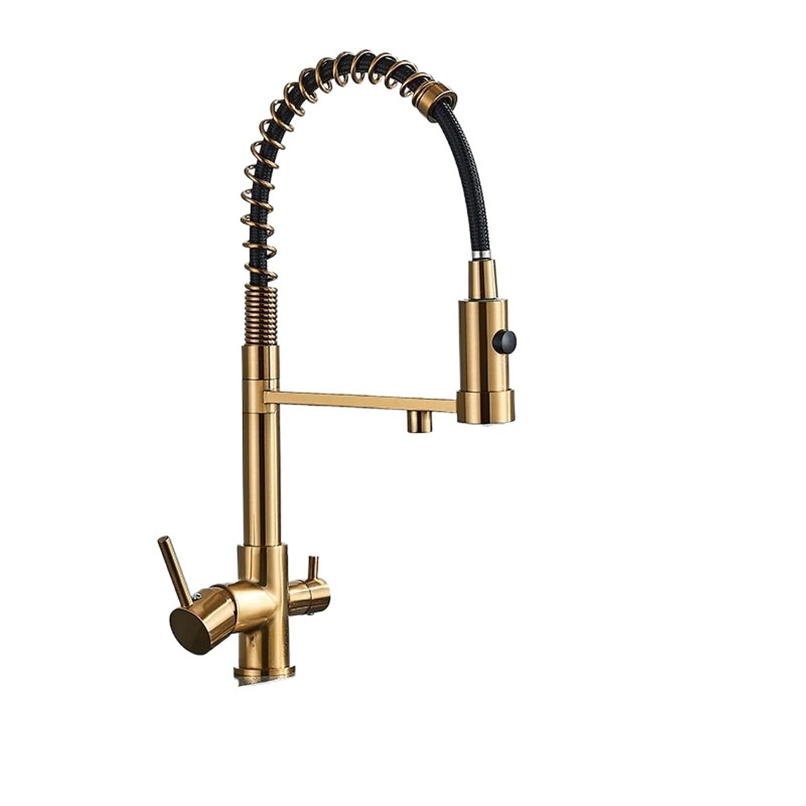 Robinet de cuisine purifié pour éliminer le goût de chlore avec mitigeur or brossé