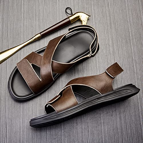 Men's Sandals Outdoor Beach Shoes Casual Breathable Leather Sandals Slippers2