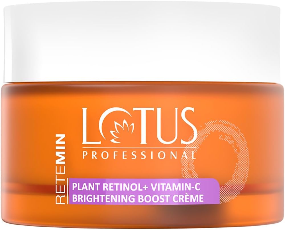 Lotus Professional Plant Retinol & Vitamin C Brightening Face Cream | Anti-Ageing Moisturizer And Dark Spot Corrector | Skin Firming & Radiance Boosting | Paraben Free | Suitable For All Skin Types | For Women & Men | 50g