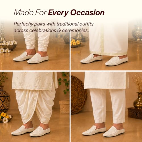 Image of FAUSTO Mens Perforated Stylish Driving Moccasins | Half Shoes for Office & Outings | Driving Loafers | Casual and Formal Mules | Soft Cushioned Insole