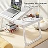 CloudTrip Laptop Desk for Bed or Couch, Lap Desk, Woking in Bed Desk, Home Office Desks, Breakfast Tray, Desk with Cup Holder, Watching Movies in Bed, Laptop Stand for Bed, Fordable Legs Desk (White) #2