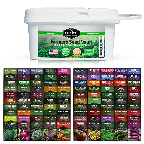 Survival Garden Seeds Farmer Seed Vault Vegetable Herb & Flower Seed
