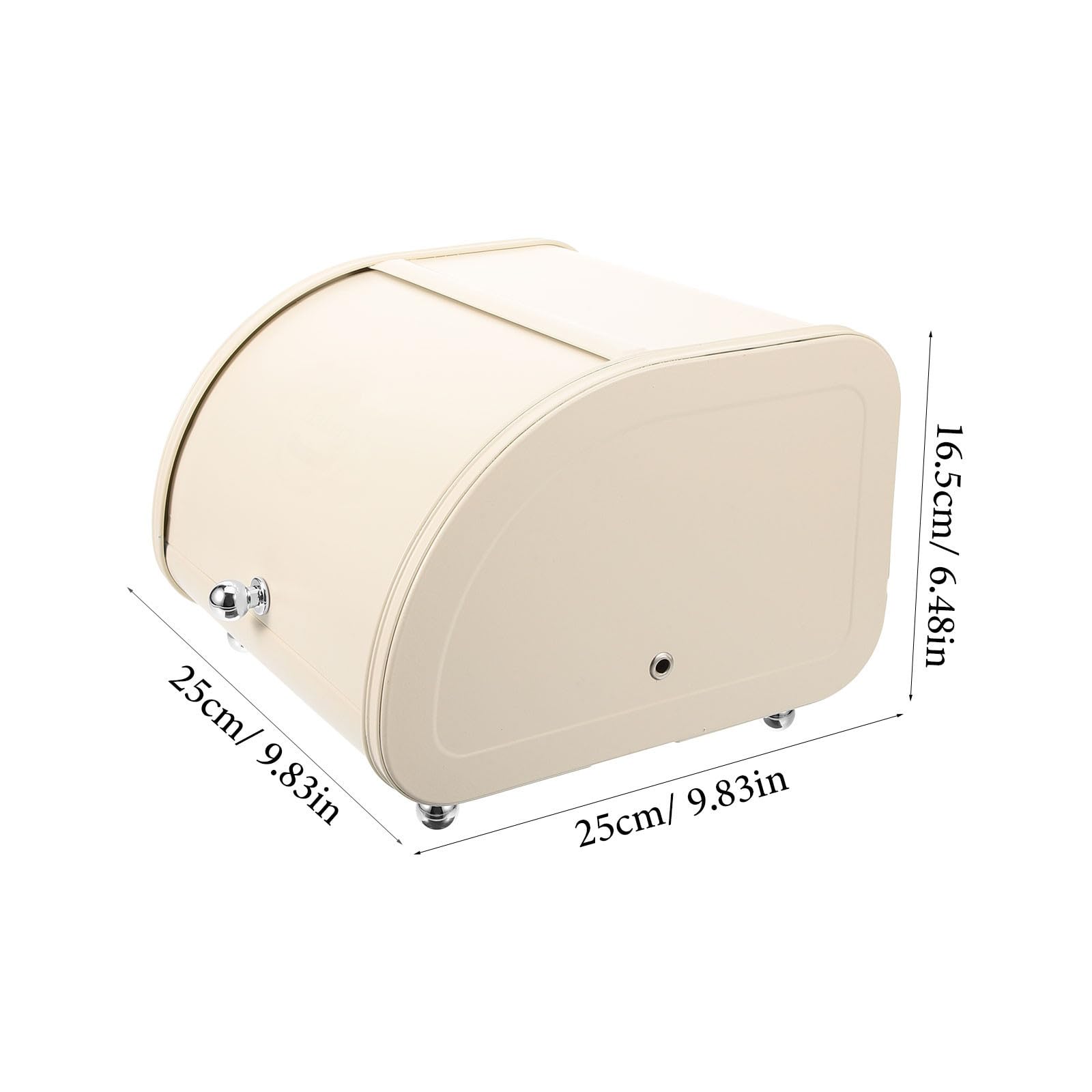 Abaodam Cassetta del Pane in Acciaio al Carbonio Beige Design Vintage Delicato, Salvaspazio e Buona Tenuta, Contenitore per Pane da Cucina Semplice e Funzionale