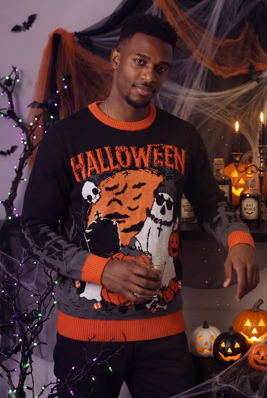 COOFANDY Halloween Sweater Men Crewneck Casual Sweaters Classic Pullover - image 3