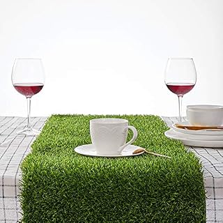 Synthetic Grass Table Runner 14 x 48 inch, Perfect for Spring Fall Summer