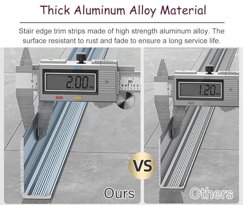 Protector de borde de aluminio para escaleras de exterior e interior en pack de 3 unidades duraderas 5