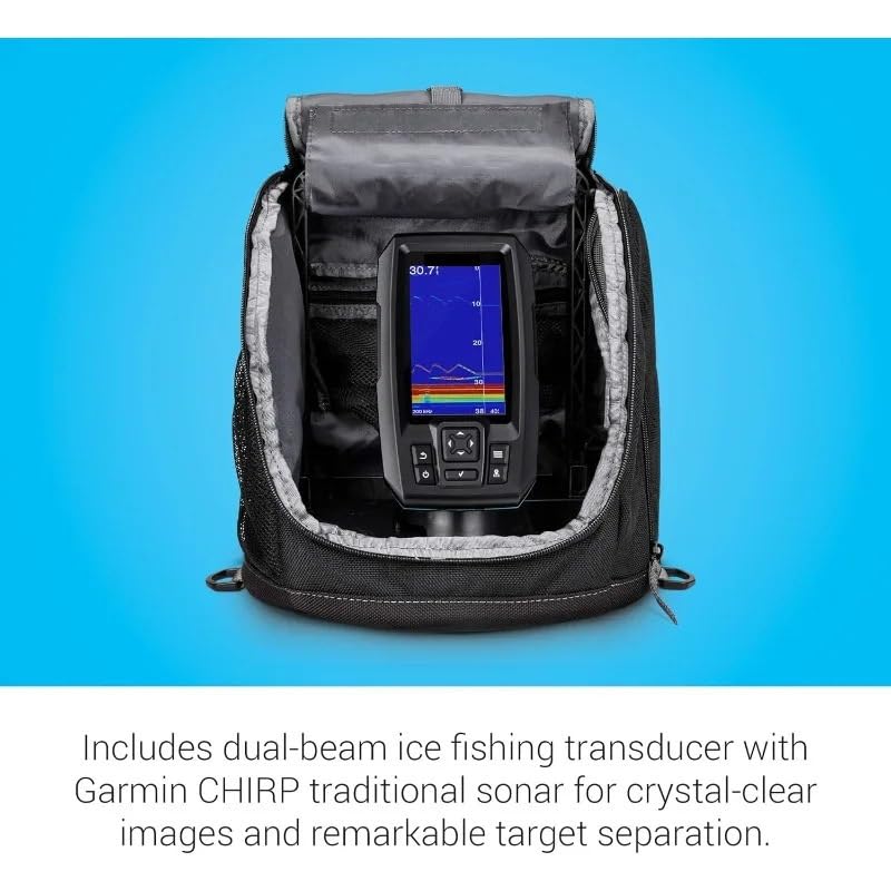 Fotocamera per la Pesca Subacquea Pacchetto Pesca sul Ghiaccio, Include ecoscandaglio Portatile e trasduttore Dual Beam-If