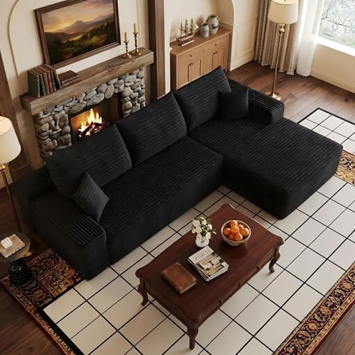 Image of 107 inch Cloud Sectional Sofa Boneless Couches with Chase