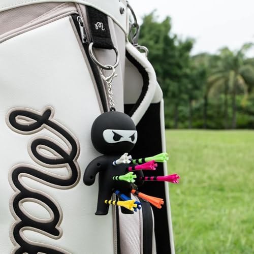 [Tomerry] ゴルフ ティーホルダー "忍耐くん" 13本のティーを収容可能 キーホルダー Ninja ノベルティー コンペ景品 (ブラック) 6枚目