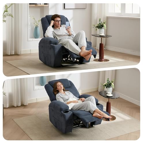 Sillón reclinable diseño neutro color azul miniatura 7