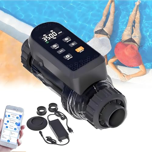 Gpxhbcb Salt Chlorinator for Swimming Pools, Salt Chlorine Generator for Pools, WiFi Application, Salt Water Chlorinator with Titanium Cell 15g/h