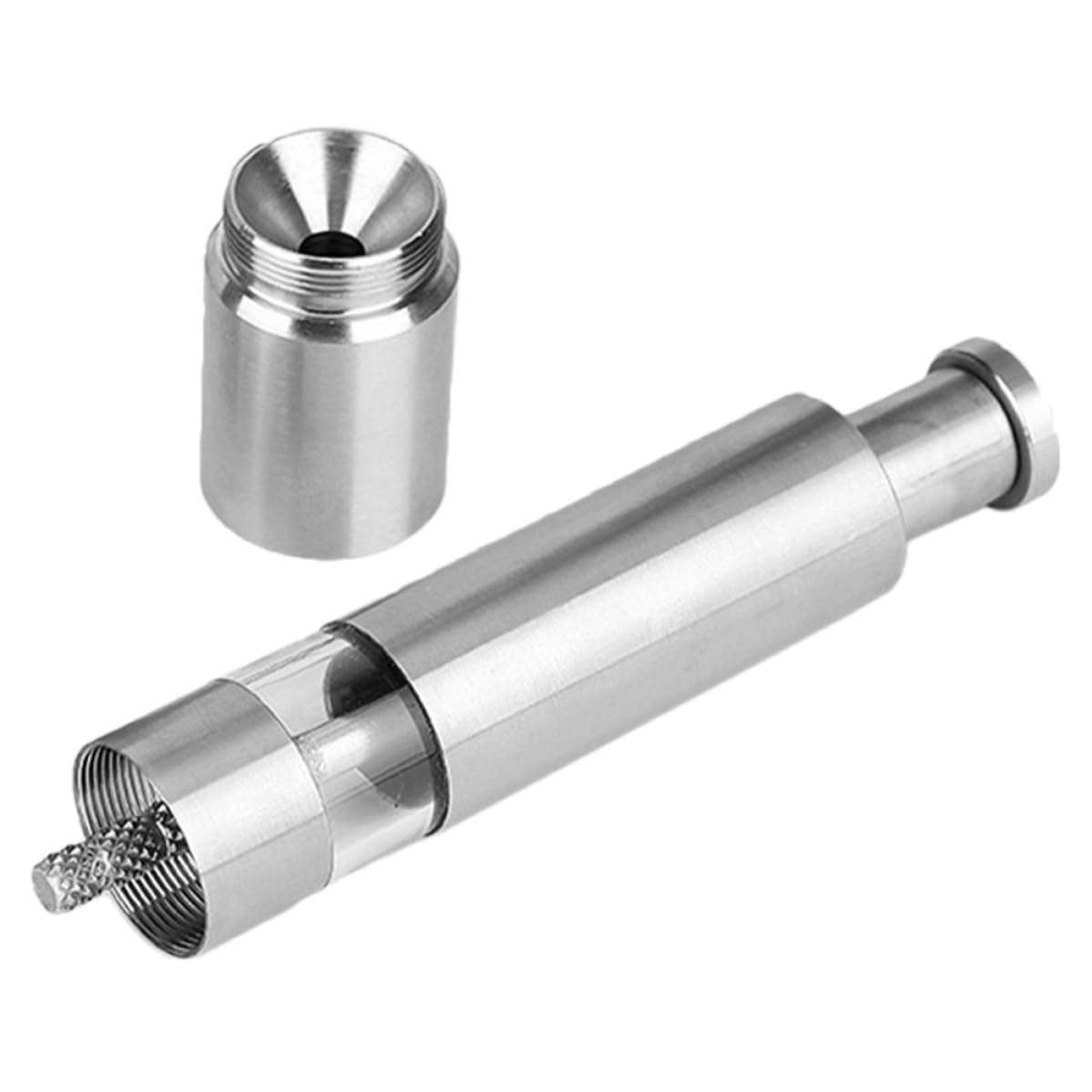 Cabilock 5 Pezzi Macina Pepe Manuale in Acciaio Inox, Pressa a Mano | Ricaricabile per Pepe e Spezie, Uso Casa e Hotel, Finitura Argento, Macinatura Versatile