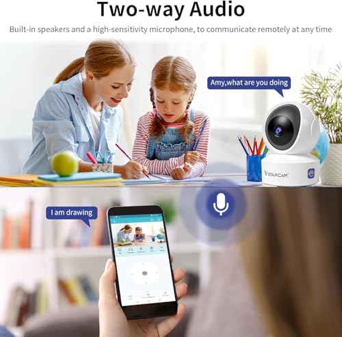 Image of VSTARCAM Indoor Security Camera, 1080P HD WiFi Camera, Baby Camera, Pet Camera, Baby Monitor with Night Vision 2-Way Audio, Dog Camera with Phone APP, Motion Detection & Cloud Storage 02