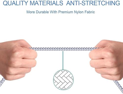 Miniatura 2 de TAKAGI Cable Lightning de nailon trenzado de 6 pies para iPhone con certificación MFi, cable de carga USB de alta velocidad compatible con iPhone