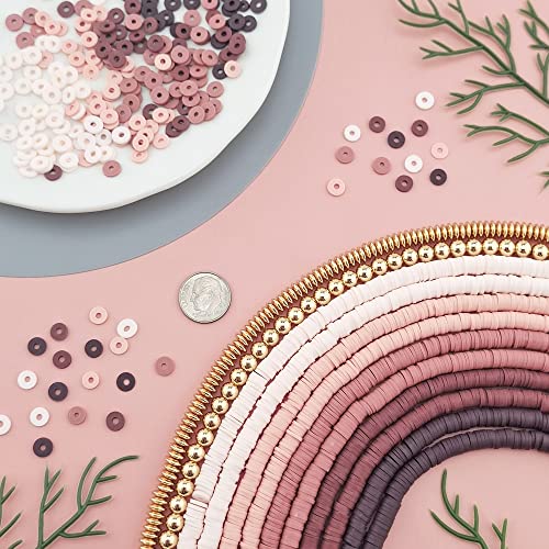 Bocar 6mm 10 Strands Clay Beads Kit Vinyl Flat Handmade Polymer Clay Beads with 2 Strands Alloy Spacer for Jewelry Making Necklace Bracelet Earrings Finding (CB-001-mix 7) - Image 2