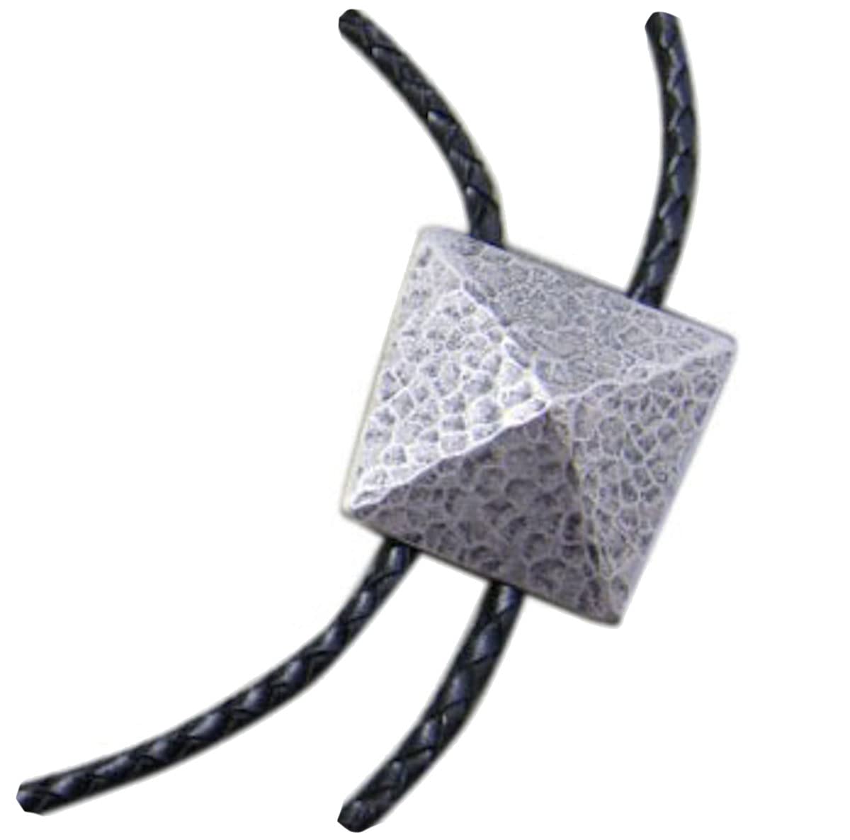 Bolo Tie Silberne Pyramide, Silber-Auflage, Bolotie, Westernkrawatte