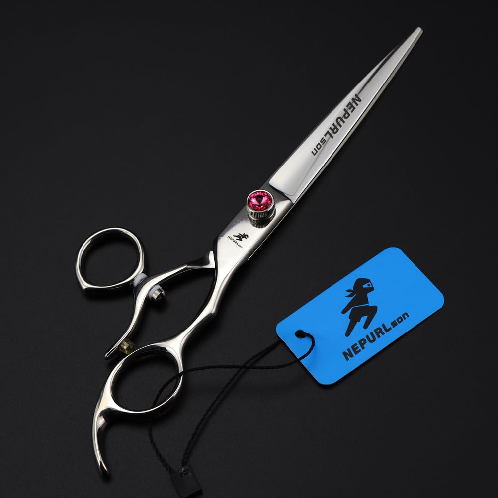 8.0in Professional Pet Grooming Scissors Straight Shears 440C Stainless Steel Dog Hair Cutting Shears for Groomers with Offset Handle