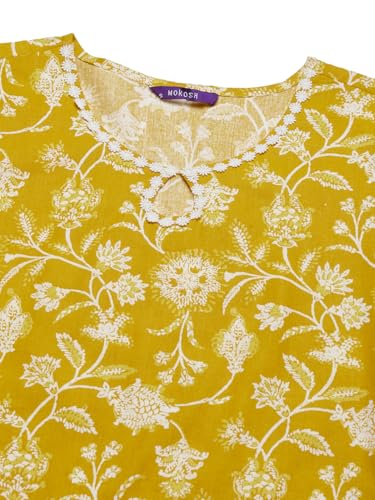 Image of MOKOSH Women's Cotton Botanical Print Embroidered Kurta Pant Dupatta Set (462-DM)