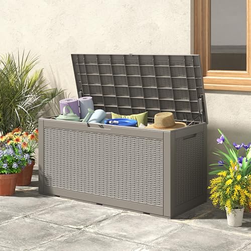 Image of Outdoor Storage Box Waterproof, 110 Gallon Deck Box For Patio Storage