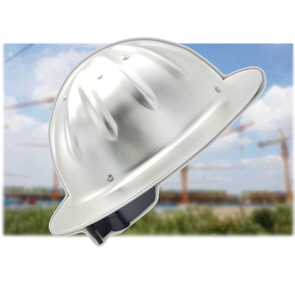 Casco de Seguridad, Casco de Aluminio Casco de Trabajo Casco de protección Ajustable Casco de Trabajador de la construcción Casco de Seguridad Industrial con Correa de 4 Puntos