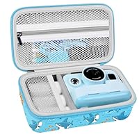 Leayjeen Kids Instant Print Camera Case Compatible with HiMont/Manttely/CAMCLID/GREENKINDER/Gofunly/Hangrui,Christmas Birthday Gift for Boys and Girls (Case Only) Blue Shark