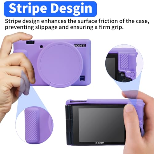 Funda de silicona para cámara Sony ZV-1 color morado miniatura 4