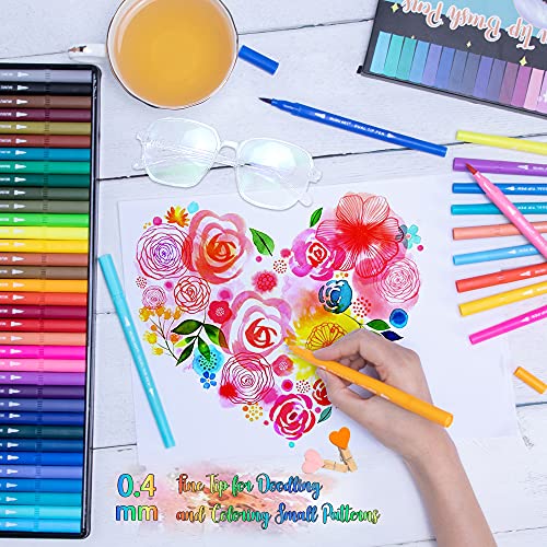 Mumu Art M-35DP 35 Dual Markers Pen For Adult Coloring Book, Coloring Brush Art Marker, Fine Tip Colored Pens For Bullet Journaling Drawing Planner thumb #5