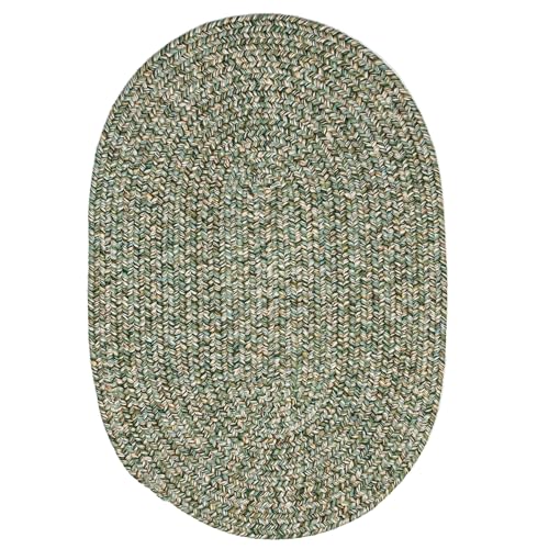 Tapete trenzado reversible 3'x5' verde miniatura 1