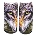 Produktbild cosey  1 Paar Sneaker-Socken  Einheits-Größe 33-40 - Wildtierdesign (Wolf)