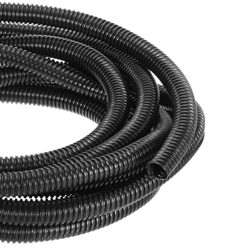 DMiotech 6m Wire Loom Split Tubing 16mm, Cord Protectors from Pet Flexible Conduit Cable Management for Office, Home, Garden, Black