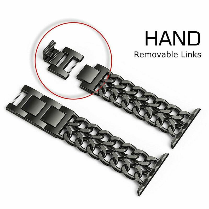 Bracelet Apple Watch 38 mm métal chaîne dorée maille interchangeable - 3