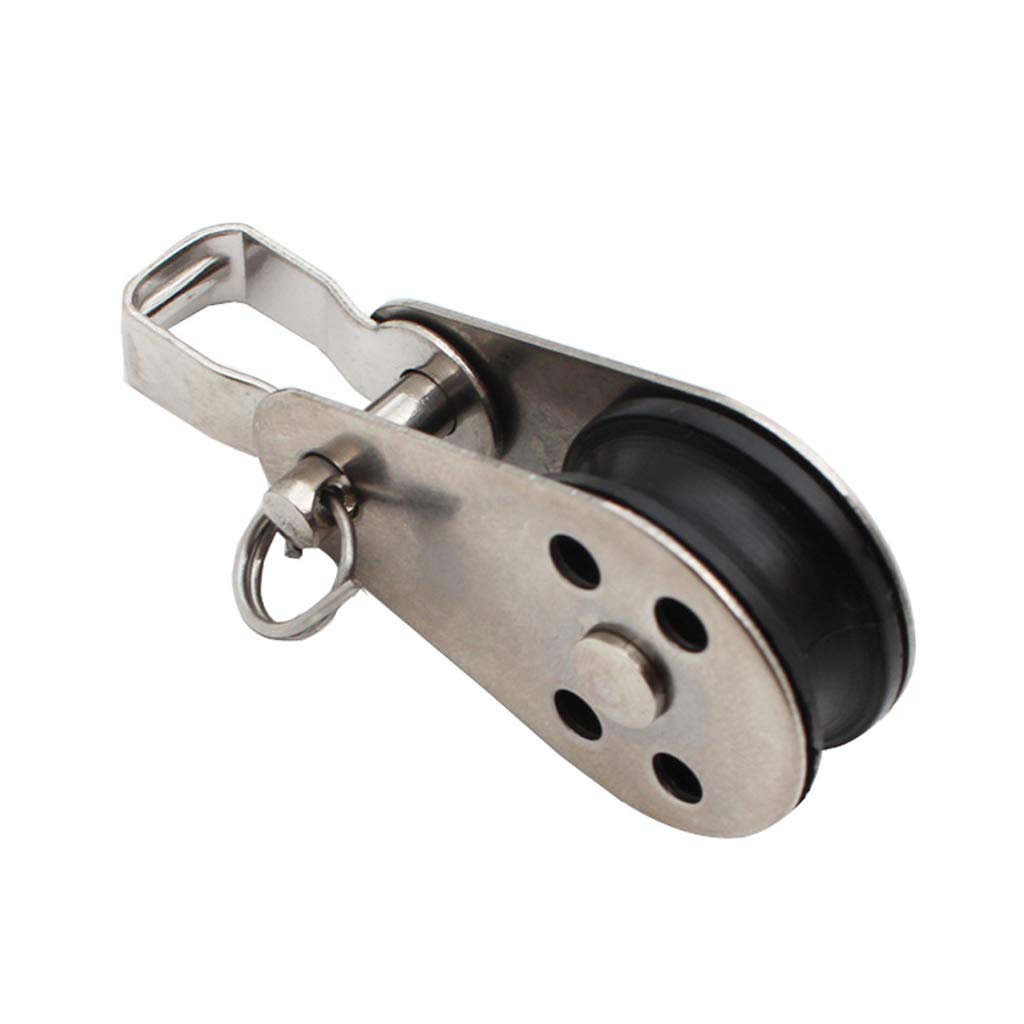 5pcs Stainless Steel Pulley Block Hanging Wire Towing Wheel Lifting Rope for Marine Sailing