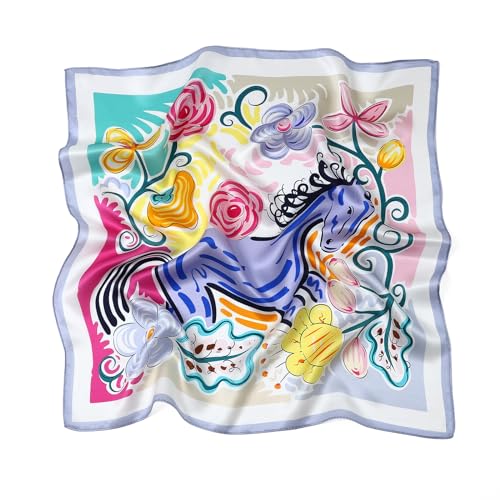 STARWHISPER 100% Real Mulberry Silk Scarf -21''x 21''-Lightweight Small Square Neckerchief Hair Scarf for Sleeping3