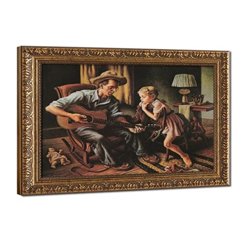 Impression sur toile The Music Lesson Thomas Hart Benton - Cadre 40x61cm