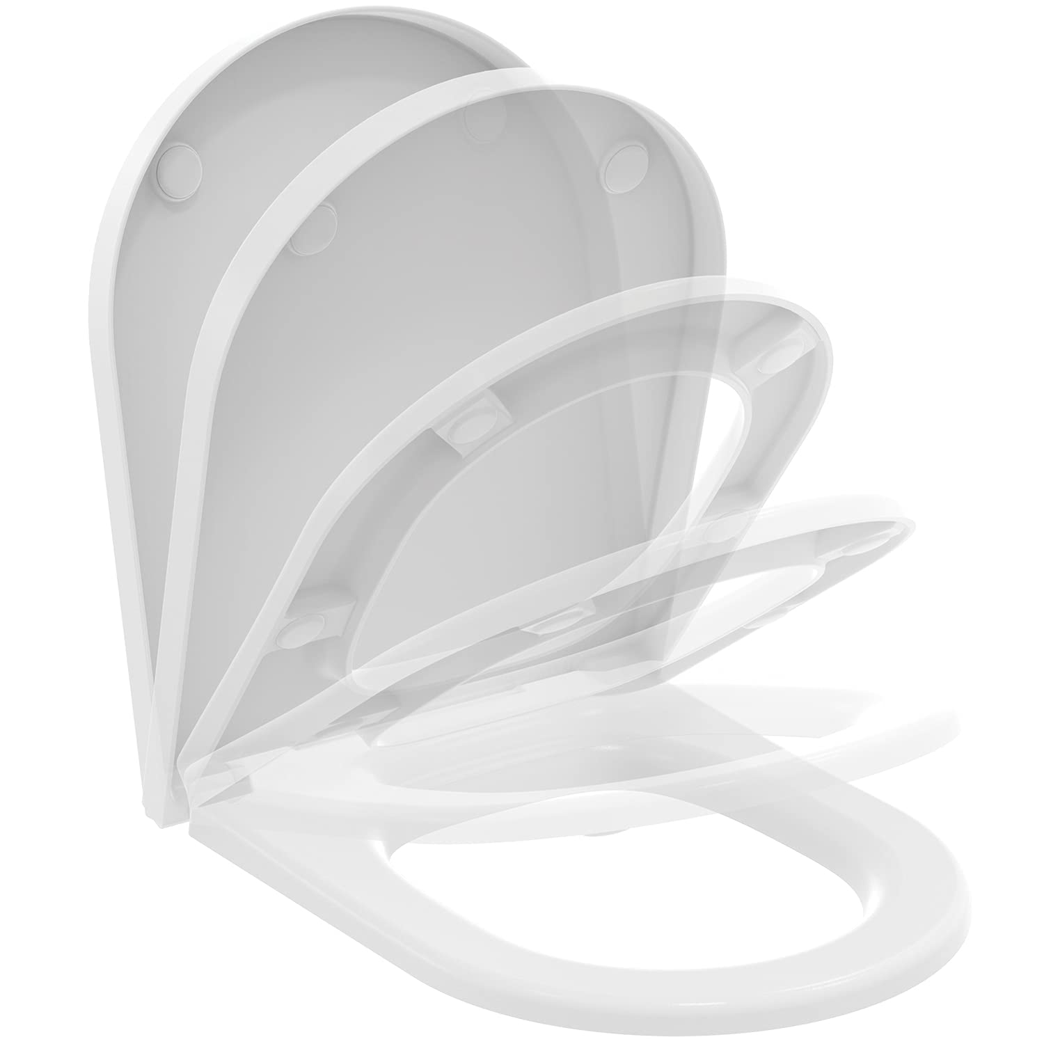Ideal Standard T3760V1 Original Blend Curve Toilet Seat in Wrapover Design with Soft Close Mechanism, Toilet Lid, Toilet Seat