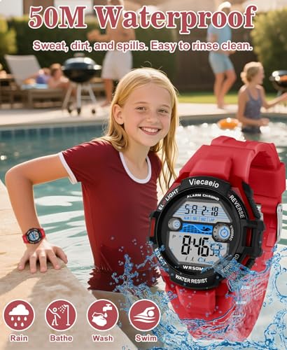 Image of Kids Digital Watch for Boys Girls, Waterproof LED Colorful Lights Sports Watch Suitable for 5-17 Years Old Teenagers (with Gift Box)