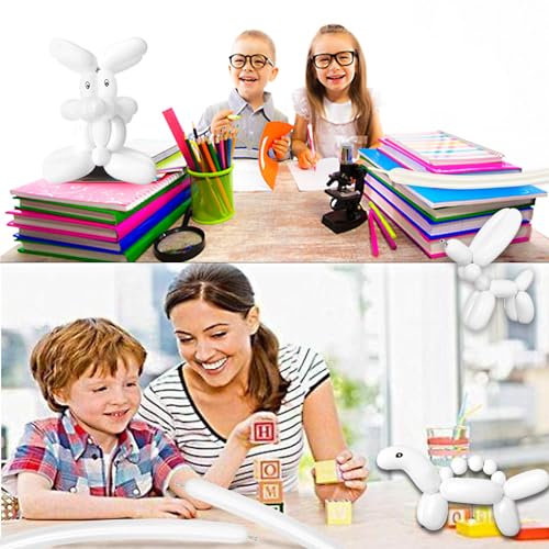 Image of LXZFCRG 260 Balloons White Long Ballons for Balloon Animals, 100pcs Twisting Ballons for Balloon Garland Animals Modeling Birthday Wedding Party Decorations (White)