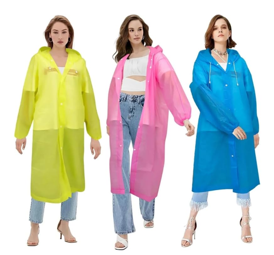 Image of Akshana pack of 2 random colour Unisex Waterproof Raincoat Set for Men & Women | High Quality PVC Rain Suit with Jacket & Pants | Perfect for Cycling, Trekking, Camping & Rainy Season Use