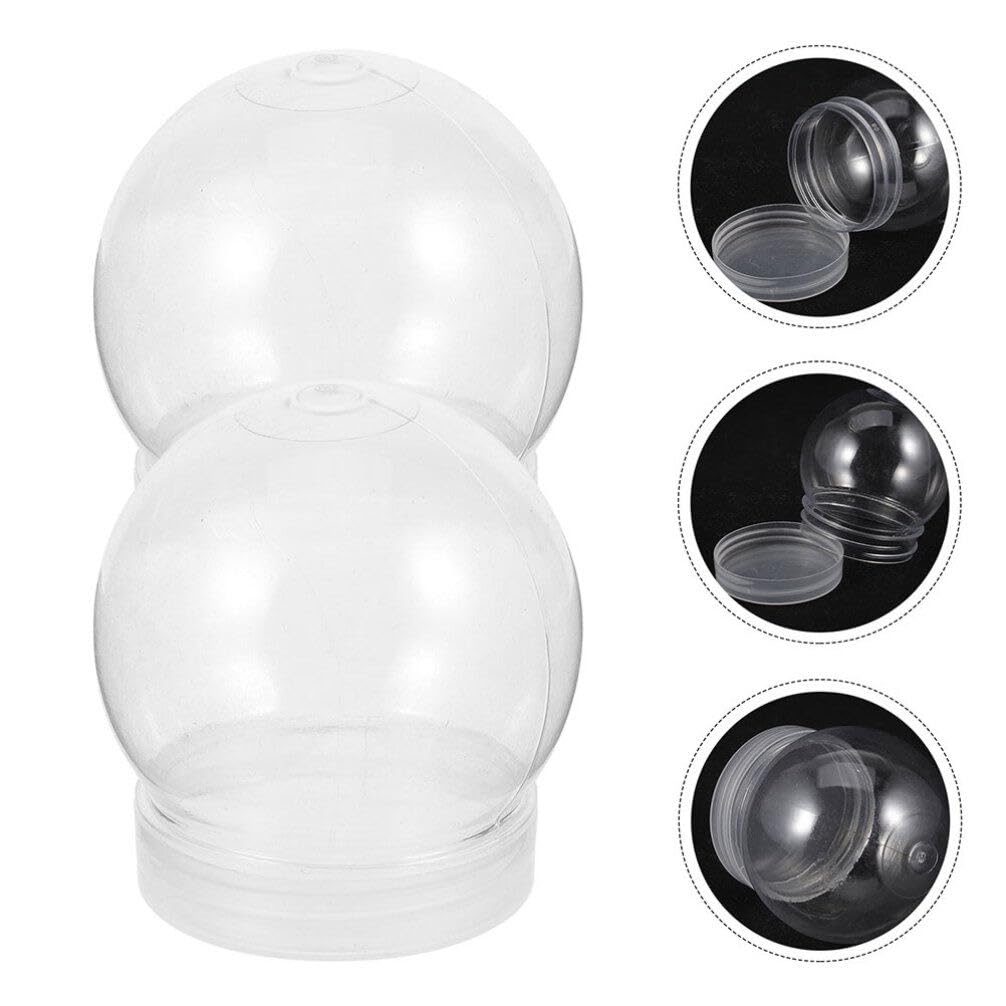 Luxshiny Lot de 20 boules à neige en plastique transparent à remplir avec bouchon à visser pour loisirs créatifs 10,2 cm