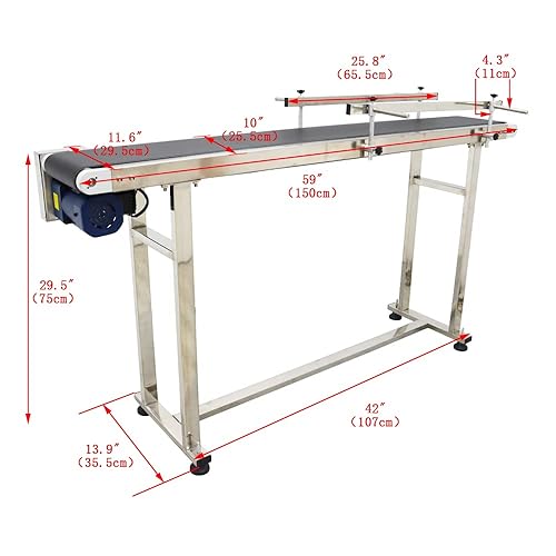 Miniatura 2 de Sistemas de cinta transportadora plana de PVC de velocidad ajustable Transportador de correa de PVC para transporte industrial con doble barandilla