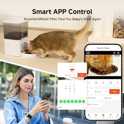 Automatic Cat Feeder with Camera, 6L Cat Food Dispenser, Scheduled Auto Pet Feeder, Smart App Remote Monitoring with Night Vision, 5G/2.4G WiFi, Low Food Alerts,2-Way Audio - Image 6